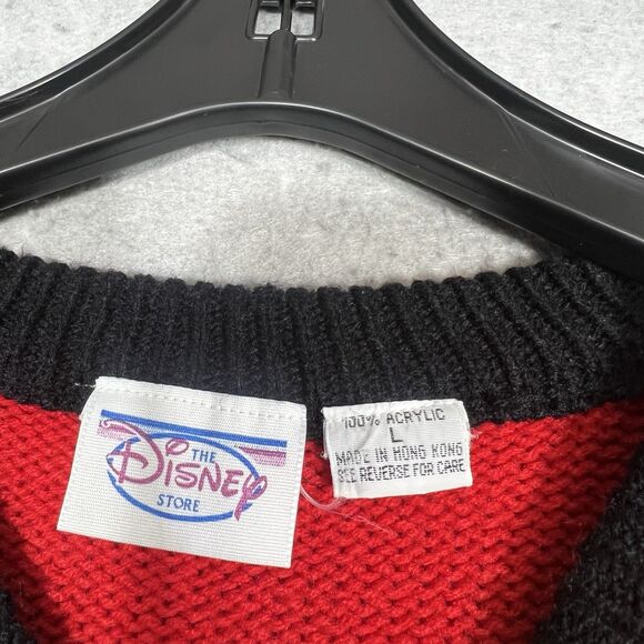 VTG 90s Walt Disney Originals Minnie Mouse Knit Sweater Unisex Large Red - Picture 9 of 10